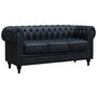 Voir la diapositive 1 : Habitat et Jardin Canapé fixe Chesterfield  Aliza  - 208 x 82 x 70 cm - 3 places - Noir