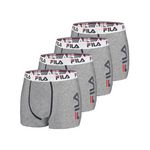 FILA Lot de 4 Boxers Homme FILA 5040 coton couleur gris. Coloris disponibles : Gris