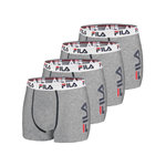 FILA Lot de 4 Boxers Homme FILA 5040 coton couleur gris. Coloris disponibles : Gris