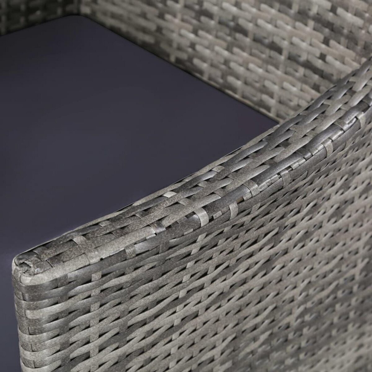 VIDAXL Ensemble a manger d'exterieur 11pc coussins Resine tressee Gris