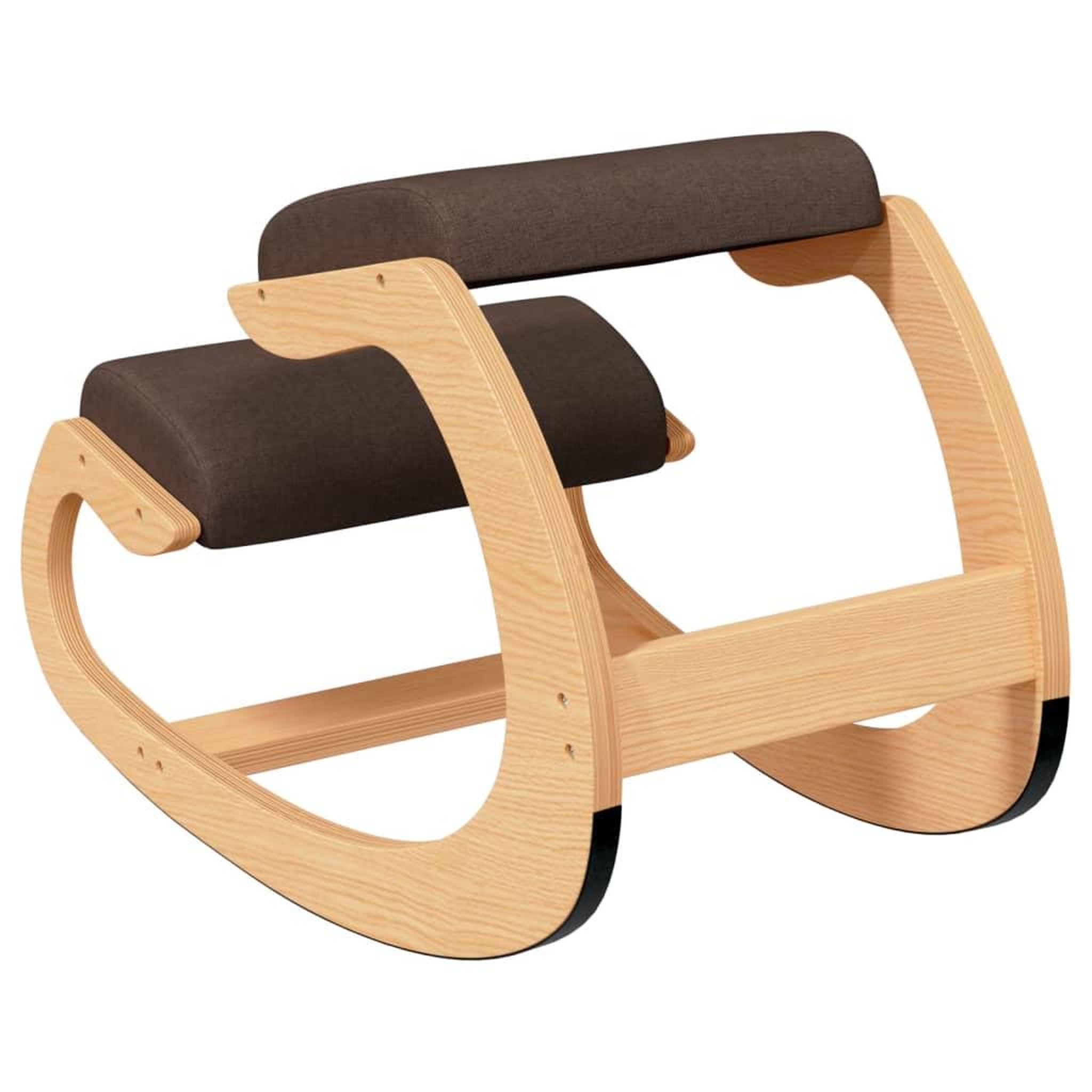 Voir la diapositive 5 : VIDAXL Chaise assis-genoux marron 55x84x55 cm contreplaque de bouleau