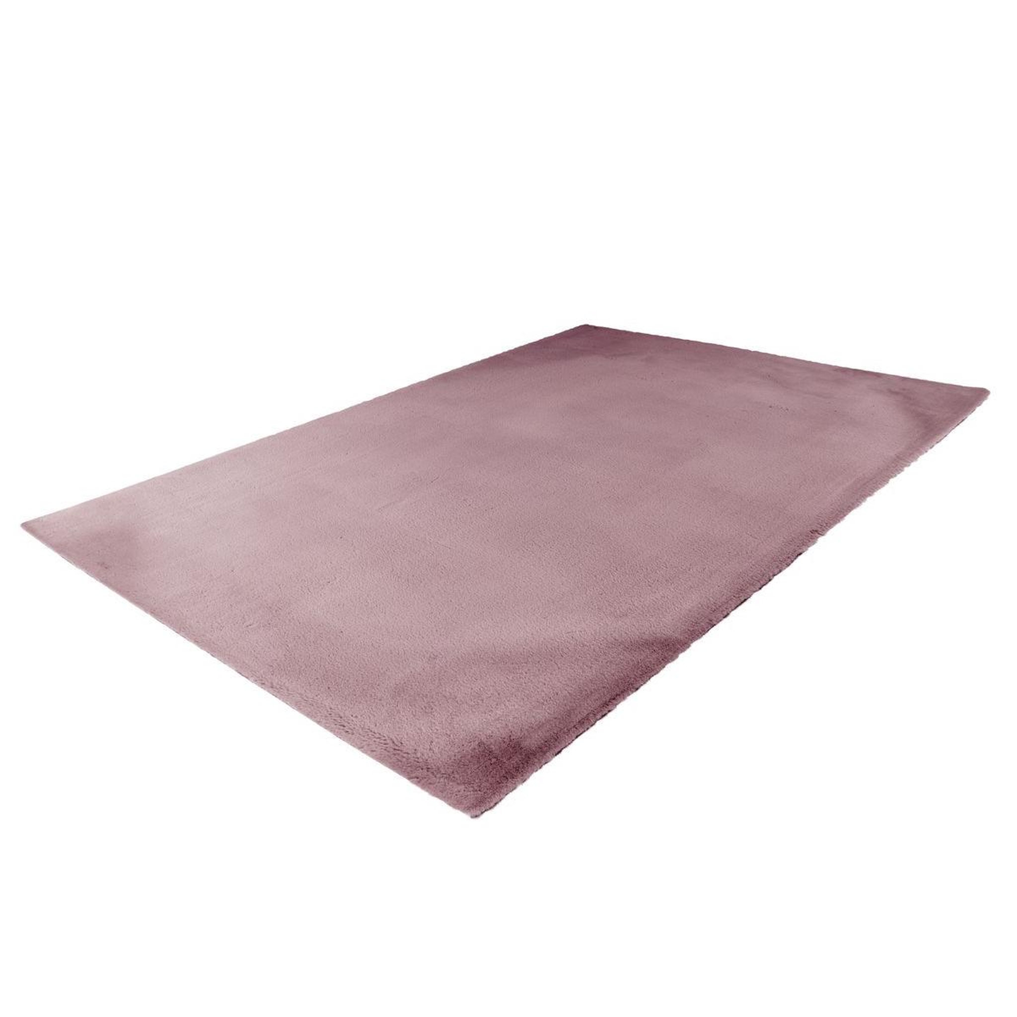 Voir la diapositive 2 : Paris Prix Tapis uni doux à poils longs  rabbit  rose