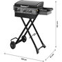 Voir la diapositive 4 : Habitat et Jardin Plancha à gaz avec chariot pliable et portable  Firo  - 7,5 kw - Noir