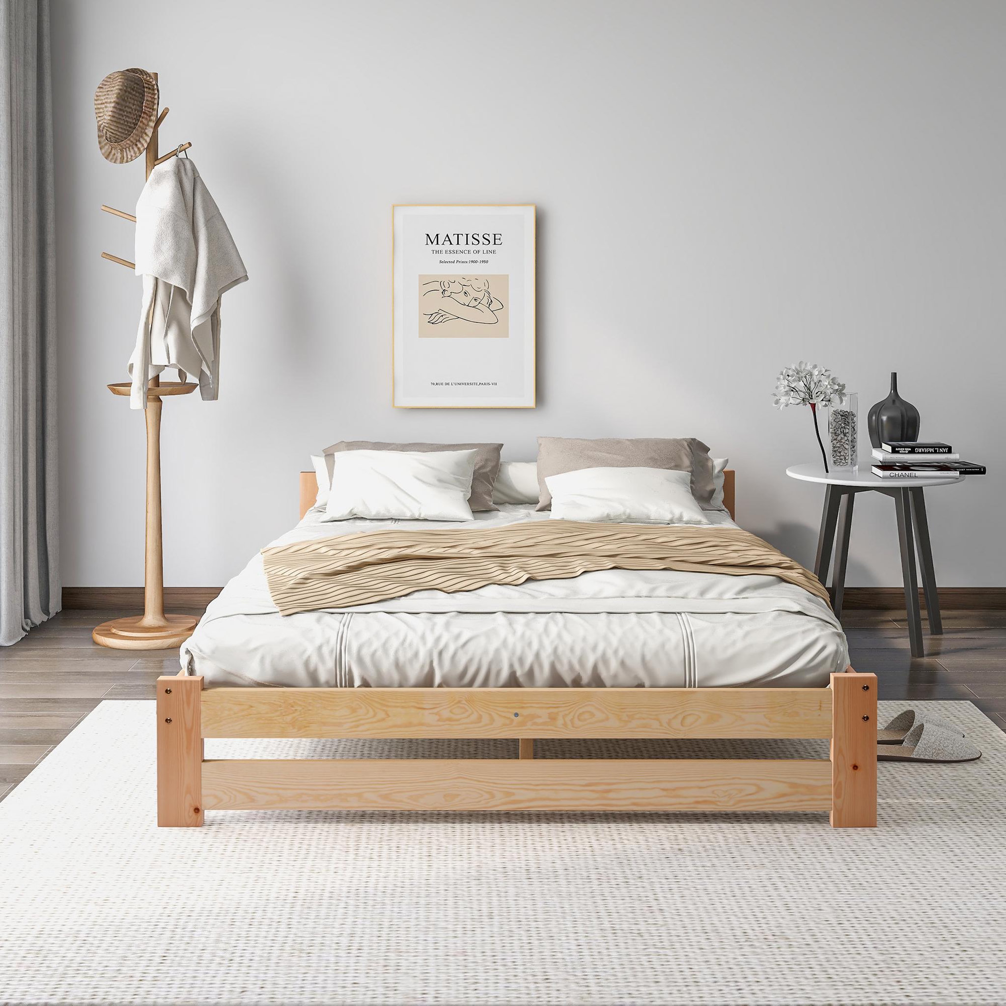 Voir la diapositive 4 : MERAX Lit 2 places 140x200cm bois coloris naturel