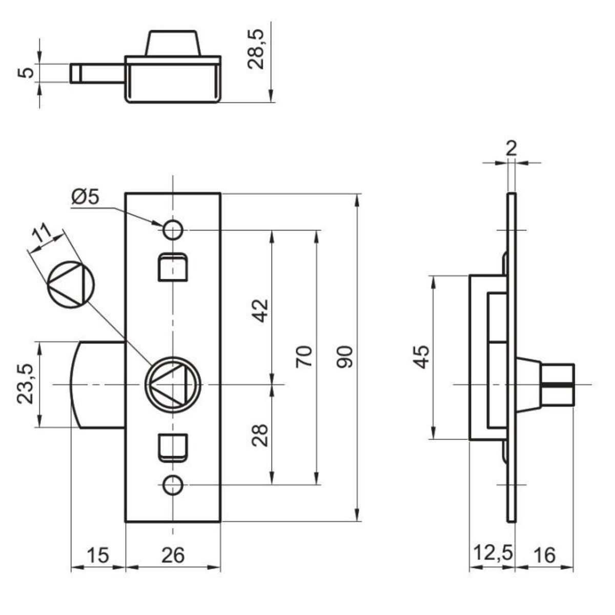 ROBERT COUILLET Batteuse EDF en applique universelle réversible COUILLET 202 U