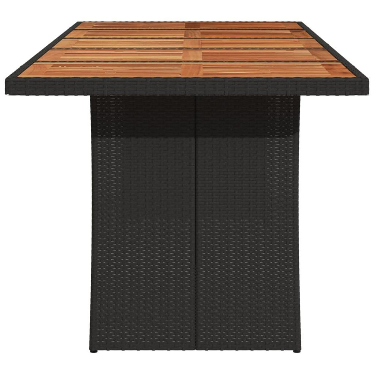 VIDAXL Table de jardin et dessus en bois d'acacia noir resine tressee