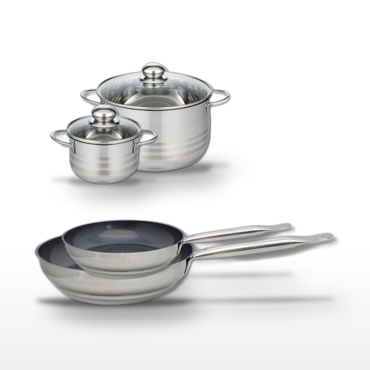 ELO Lot de 2 Poêles 24/28cm et 2 Faitouts 14/24cm Elo Profi Therm Platinum