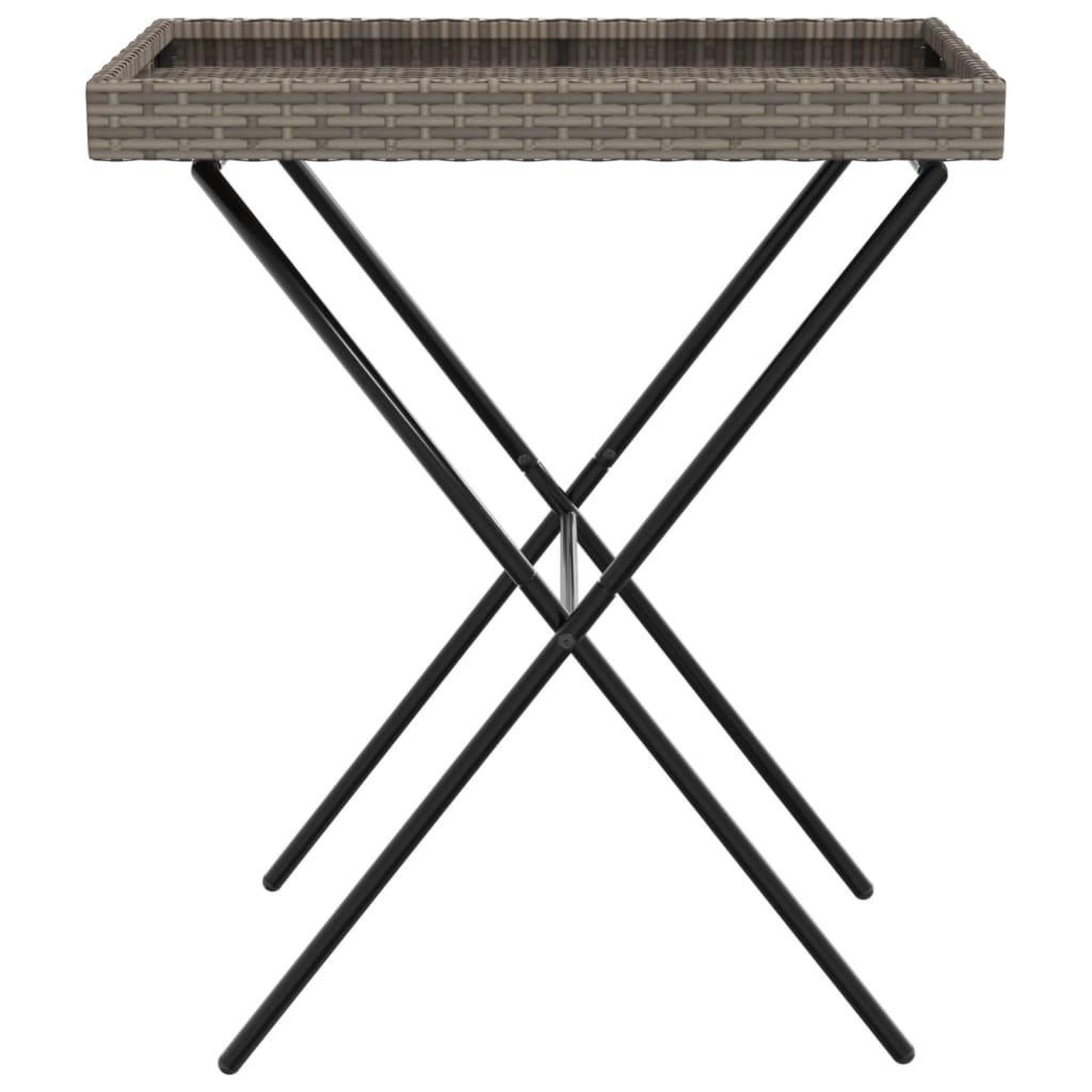 Voir la diapositive 5 : VIDAXL Table a plateau pliable gris 65x40x75 cm resine tressee