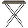 Voir la diapositive 5 : VIDAXL Table a plateau pliable gris 65x40x75 cm resine tressee