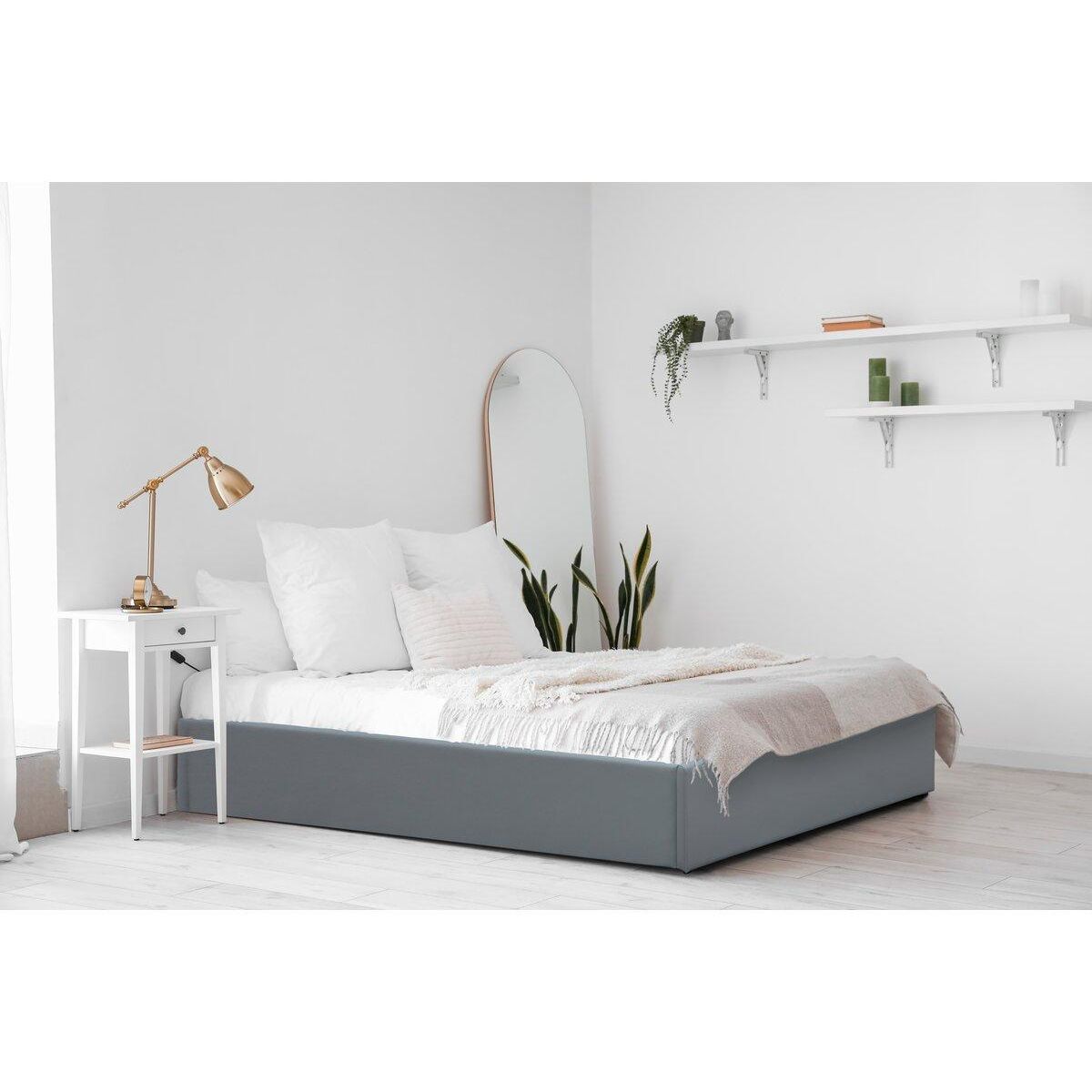 Habitat et Jardin Lit simple en PVC avec coffre  Ava  - 90 x 190 cm - Gris