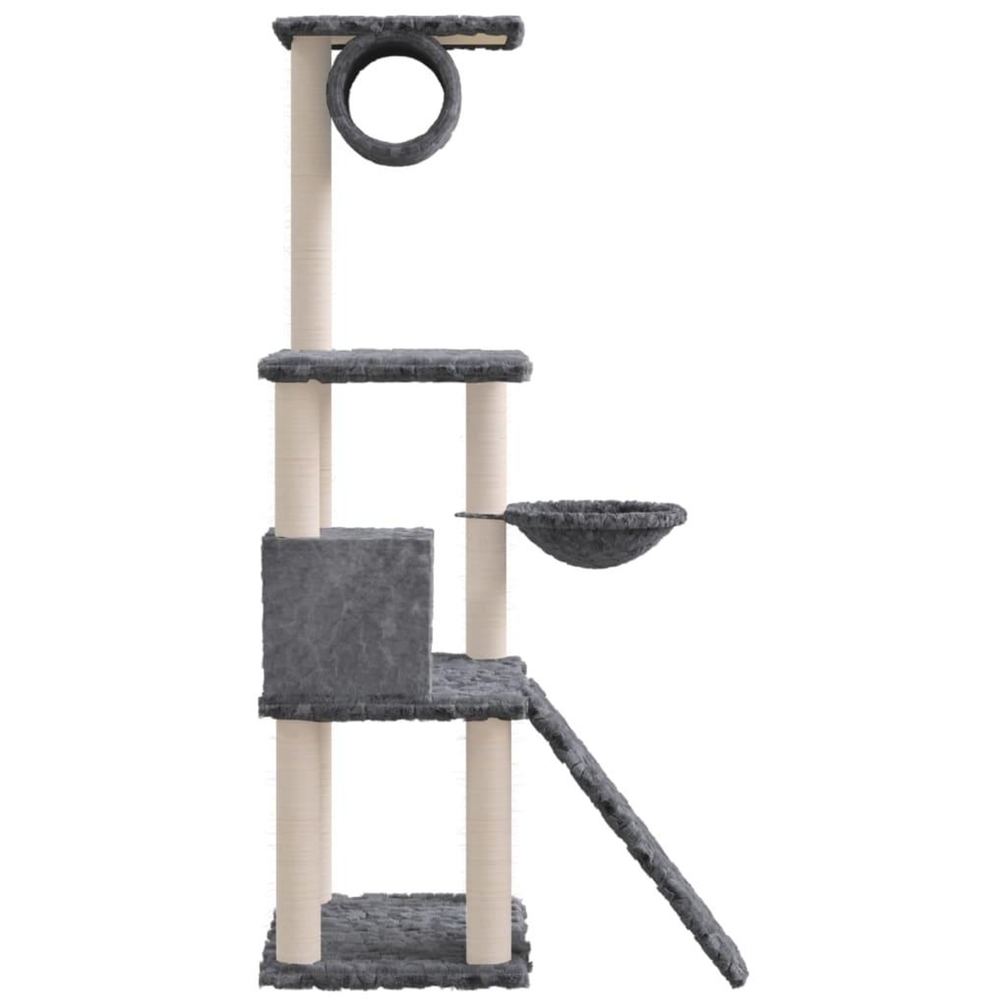 Voir la diapositive 4 : VIDAXL Arbre a chat avec griffoirs en sisal Gris fonce 131 cm