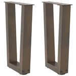 VIDAXL Pieds de table a manger en forme de V 2 pcs acier naturel acier