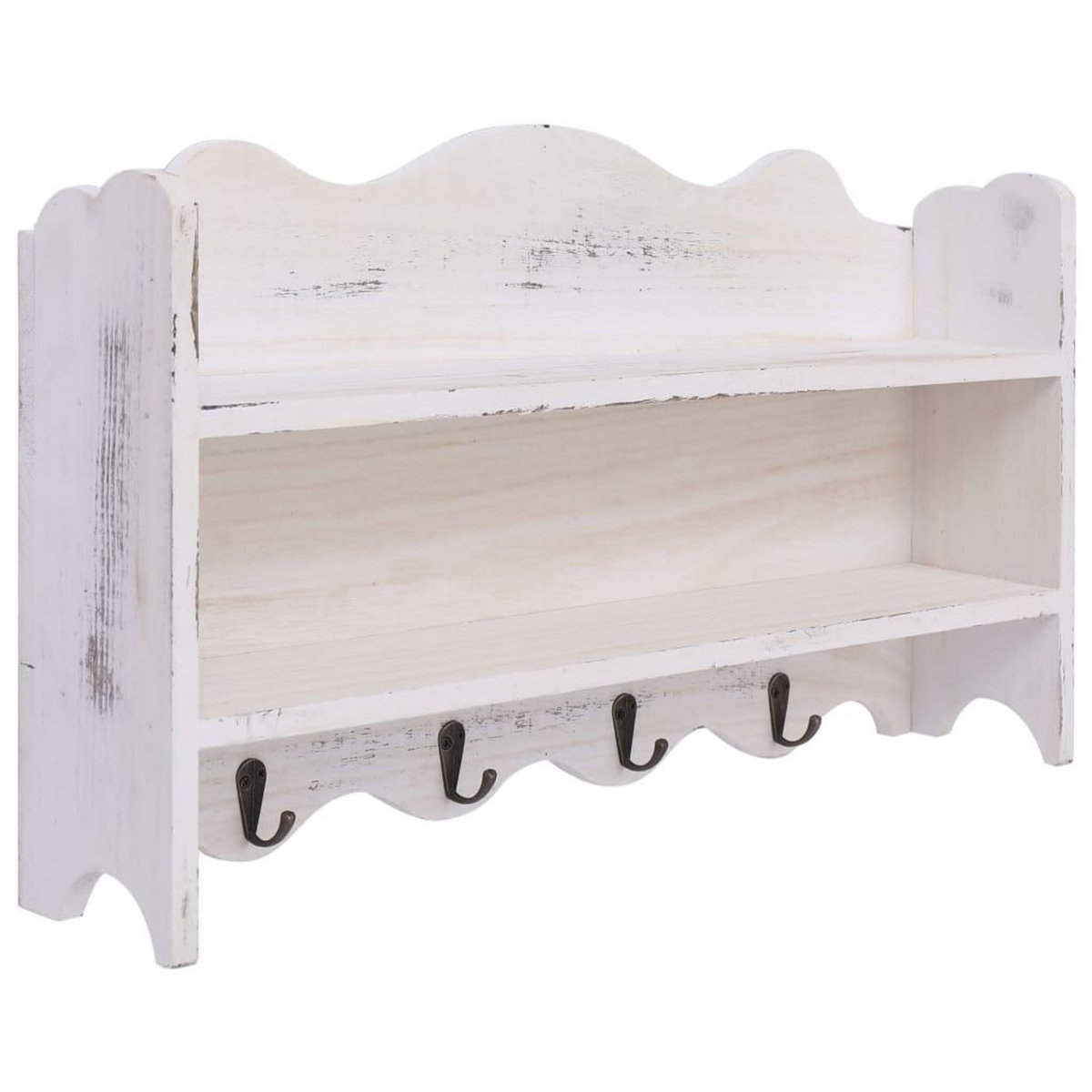VIDAXL Porte-manteau mural Blanc 50x10x30 cm Bois
