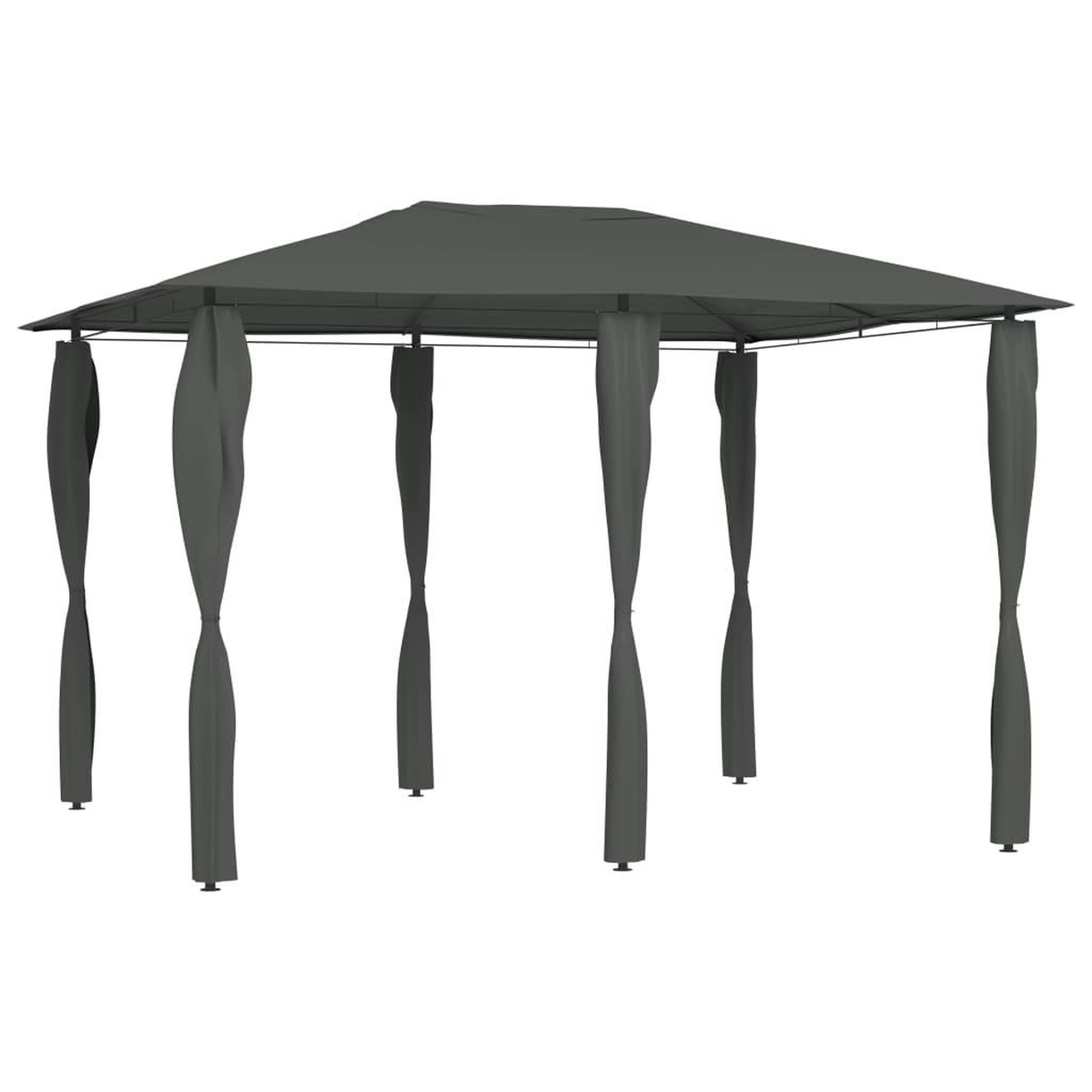 Voir la diapositive 1 : VIDAXL Belvedere a revetement de poteaux 3x4x2,6 m Anthracite 160 g/m^2