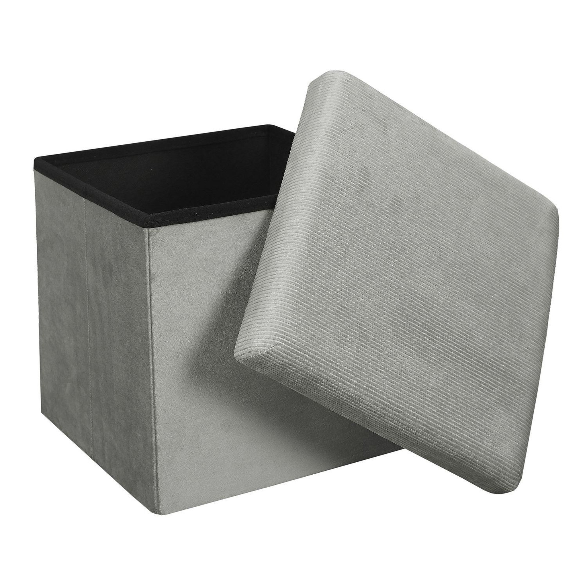 Voir la diapositive 3 : The Home Deco Factory Pouf coffre pliable en velours design giulia