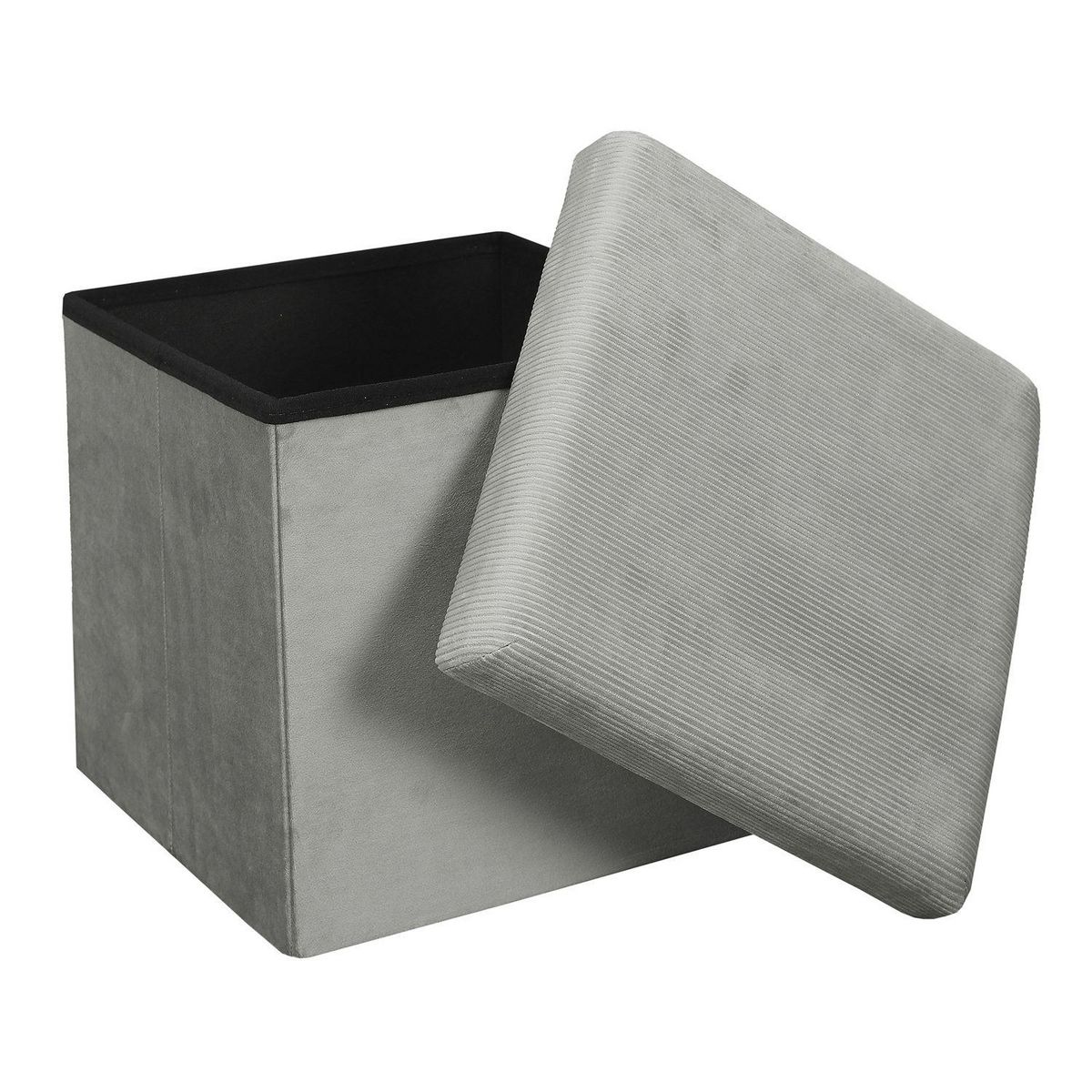 The Home Deco Factory Pouf coffre pliable en velours design Giulia