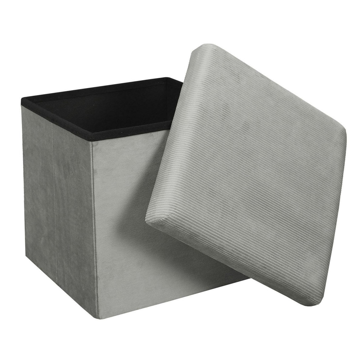 The Home Deco Factory Pouf coffre pliable en velours design Giulia