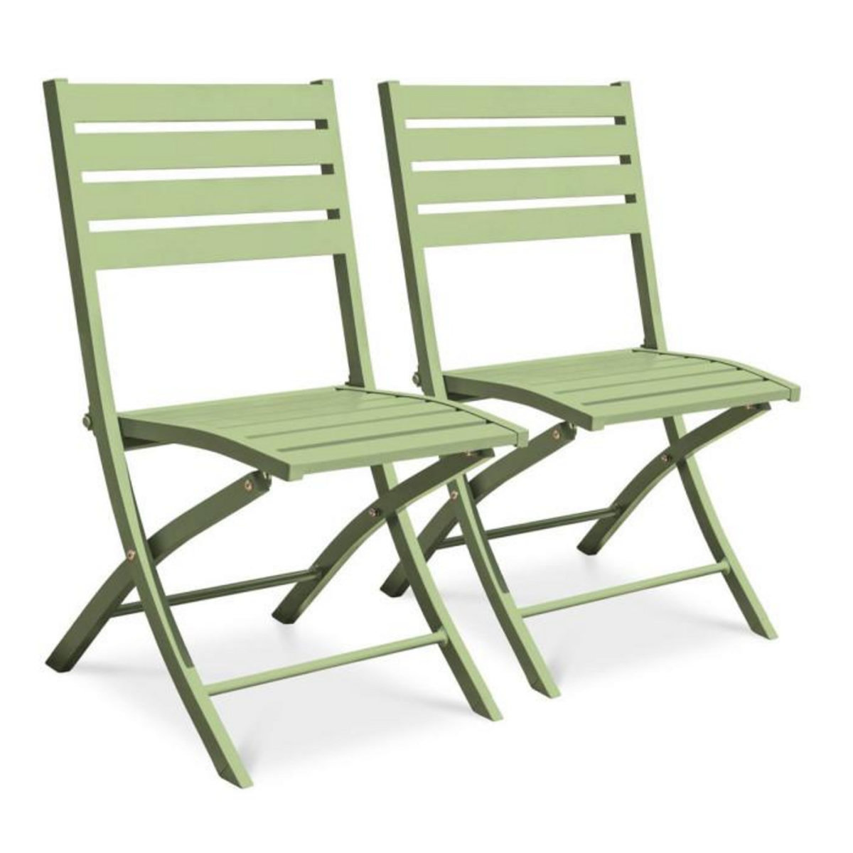 Paris Prix Lot de 2 Chaises de Jardin Pliantes  Marius  82cm Vert Lagune