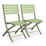 Voir la diapositive 1 : Paris Prix Lot de 2 Chaises de Jardin Pliantes  Marius  82cm Vert Lagune