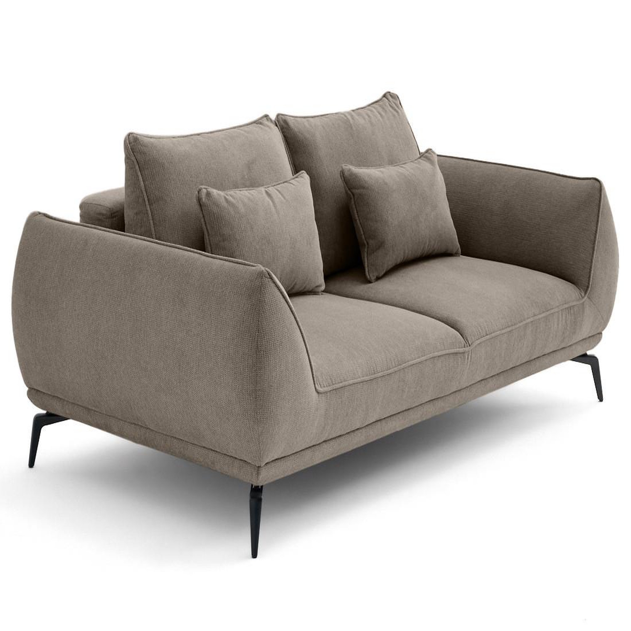 Voir la diapositive 3 : LISA DESIGN Arica - canapé droit 2 places en tissu texturé