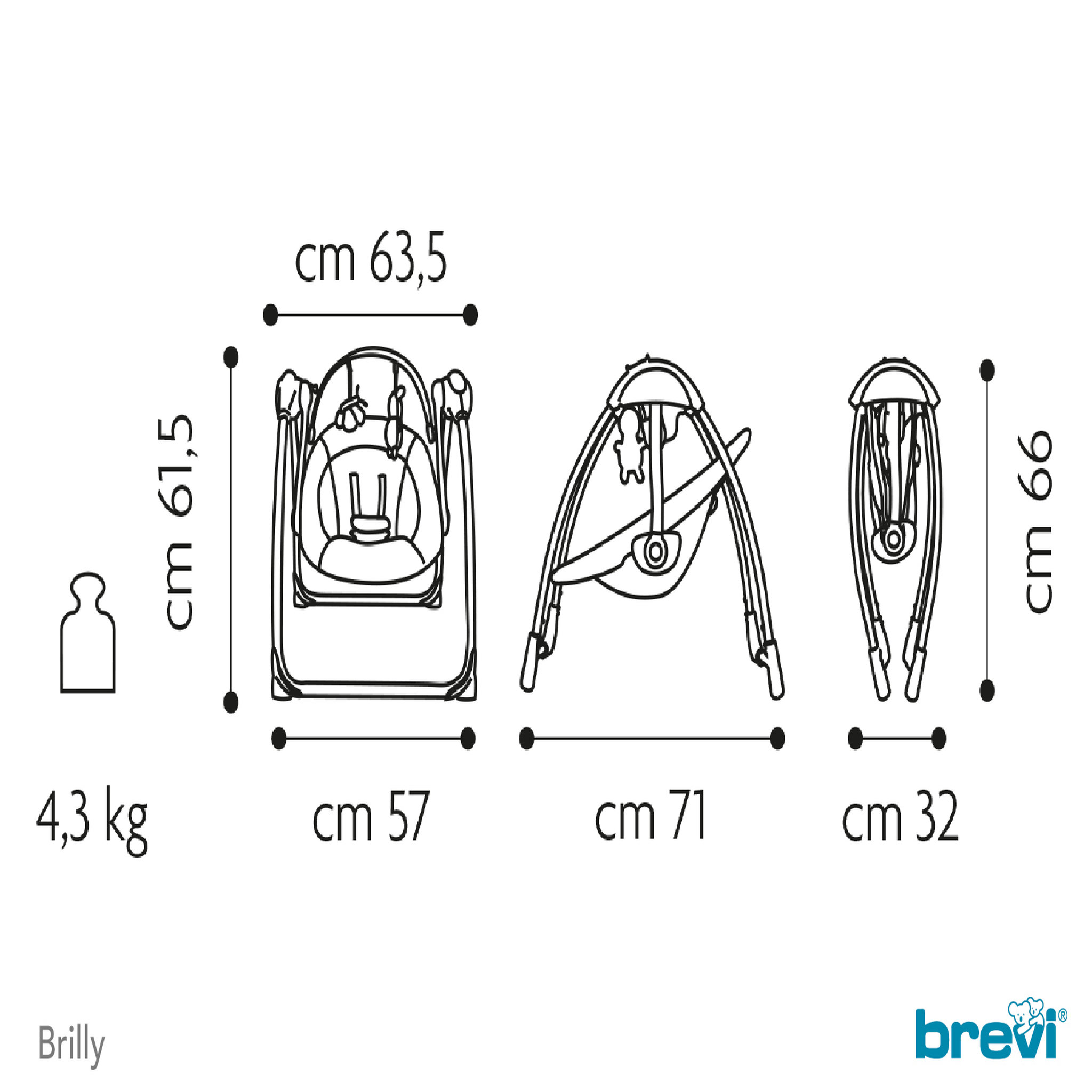 Voir la diapositive 7 : BREVI Transat balancelle musical Brilly Love natural