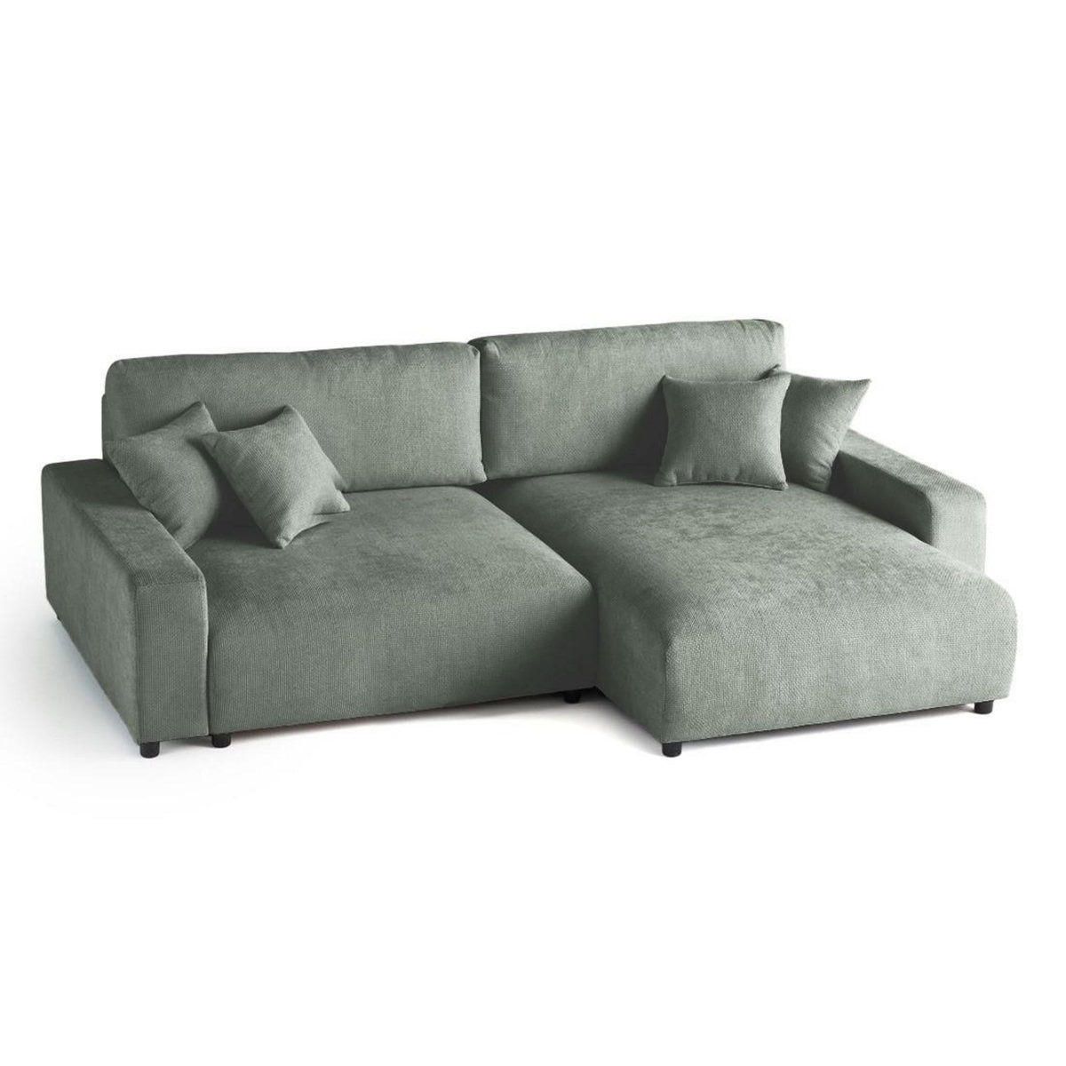 LISA DESIGN Pivoine - canapé d'angle réversible - 4 places - convertible avec coffre - en velours texturé