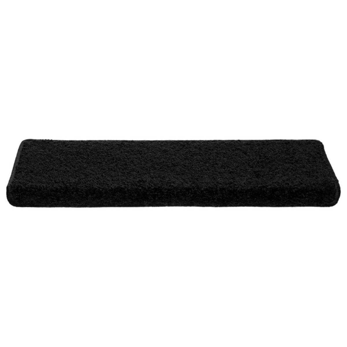 VIDAXL Tapis d'escalier 10 pcs 65x21x4 cm Noir