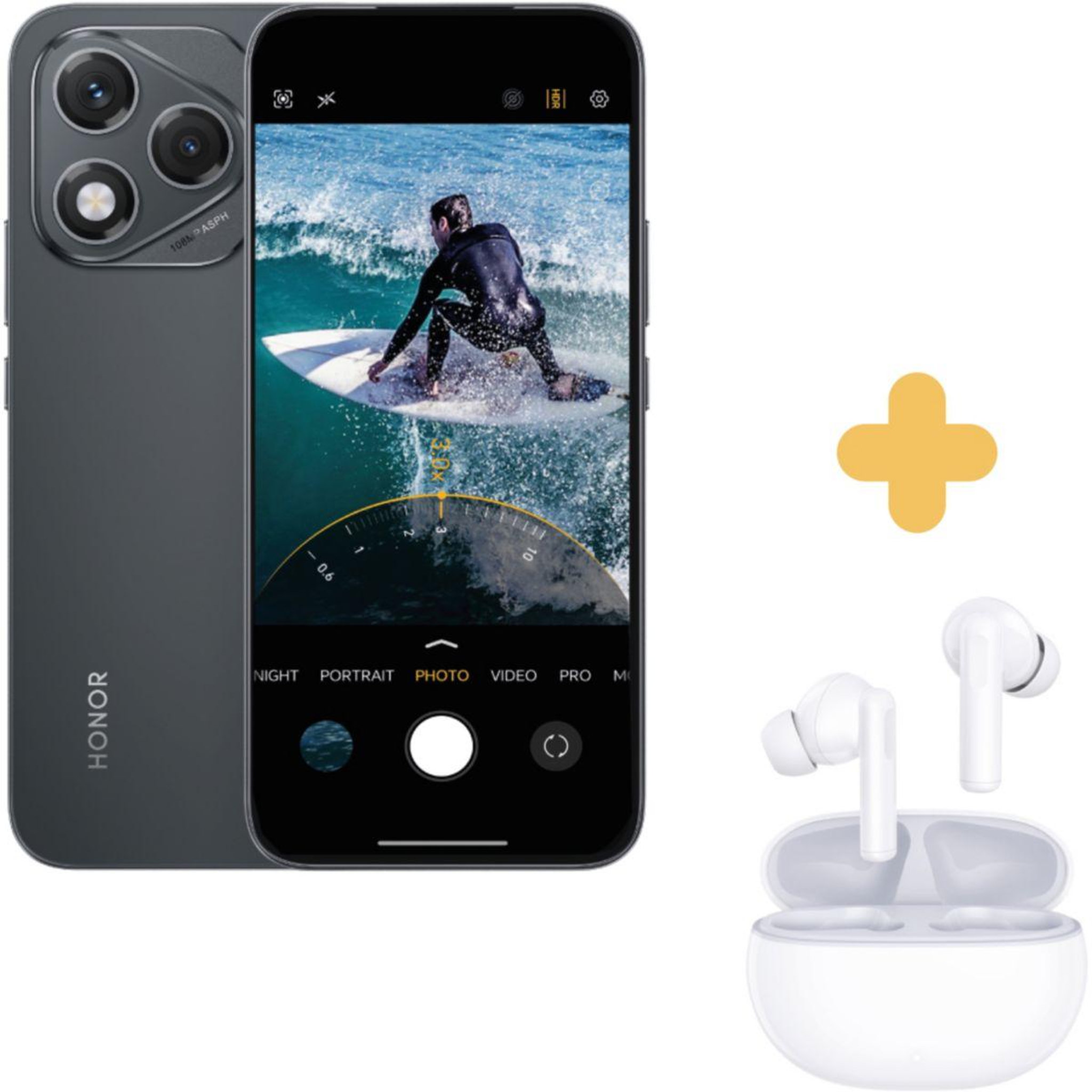 Voir la diapositive 1 : HONOR Smartphone Pack 400 Lite Noir 256Go + Buds Choice X7i