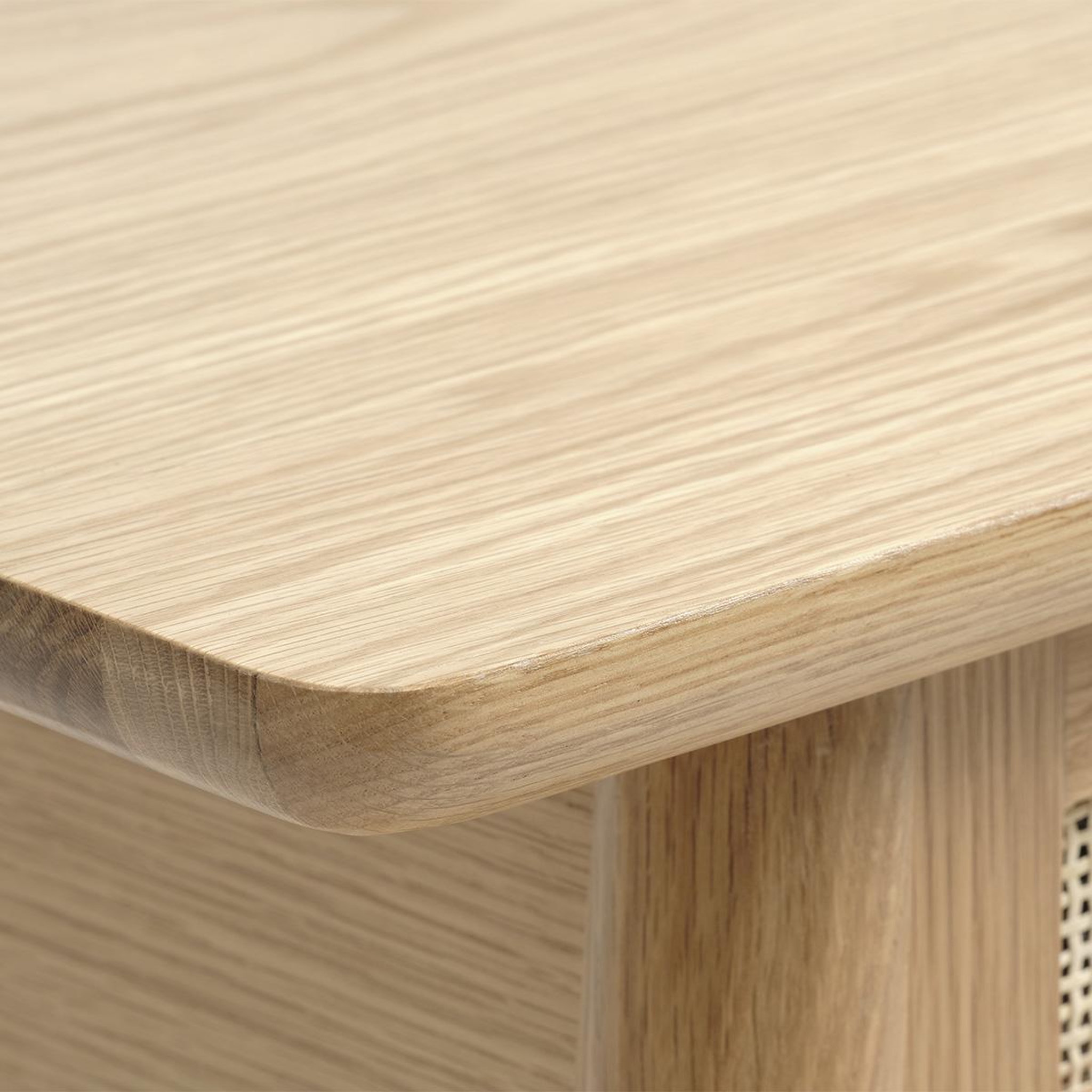 Voir la diapositive 3 : MAISON AUBERTIN Console 2 plateaux 1 tiroir - Bois et rotin - CAPRI - Naturel
