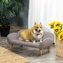 Voir la diapositive 2 : PAWHUT Canapé chien lit pour chien design scandinave déhoussable dim. 72L x 44l x 31H cm pieds bois tissu polyester gris