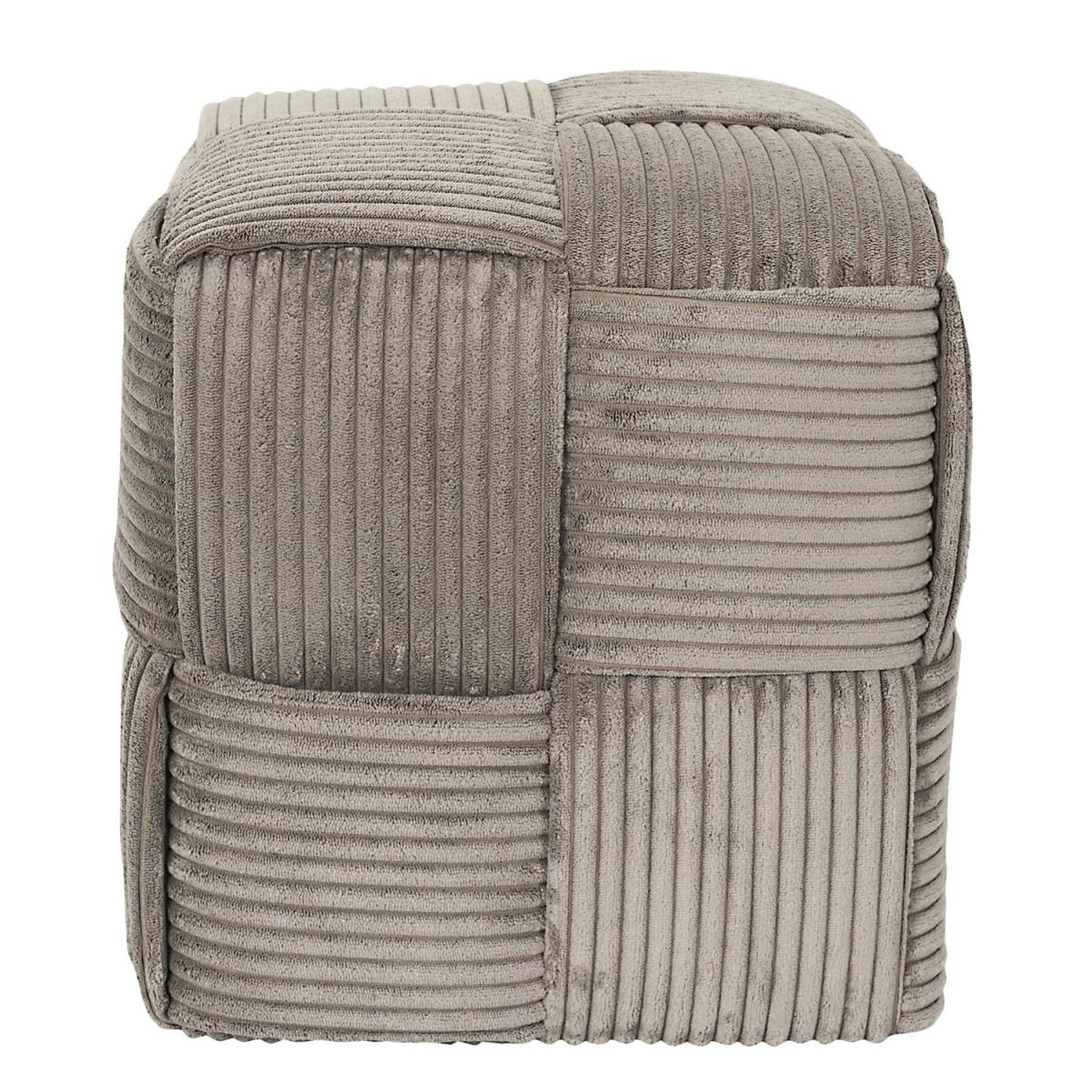 Voir la diapositive 2 : The Home Deco Factory Pouf côtelé tressé  scott  38cm taupe