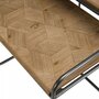 MACABANE HABY - Set de 2 tables d'appoint gigognes plateaux rectangulaires Sapin marqueté pieds métal