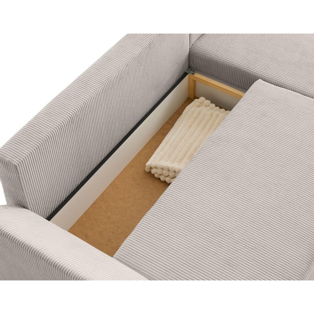 BEST MOBILIER Mike - canapé d'angle réversible - 4 places - convertible avec coffre - en velours côtelé