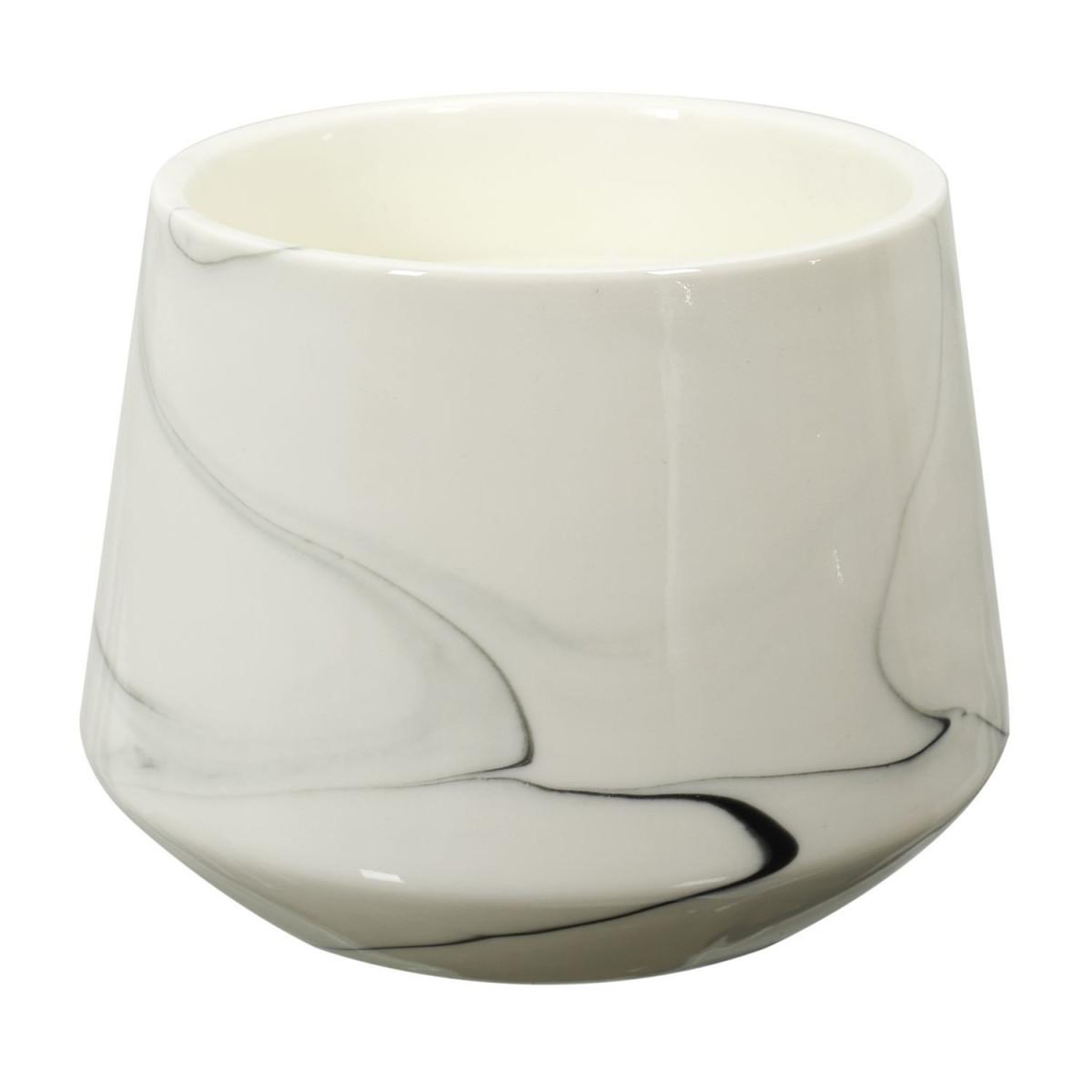 The Home Deco Factory Bougie parfumée  marbré  13cm orchidée blanche