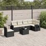 Voir la diapositive 1 : VIDAXL Salon de jardin 7 pcs avec coussins noir resine tressee