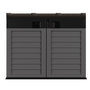Voir la diapositive 4 : INTEC Cache Poubelles 2 portes Gris - Tri sélectif Extérieur - Abri Poubelle Design pour Terrasse et Jardin 1500L INTEC