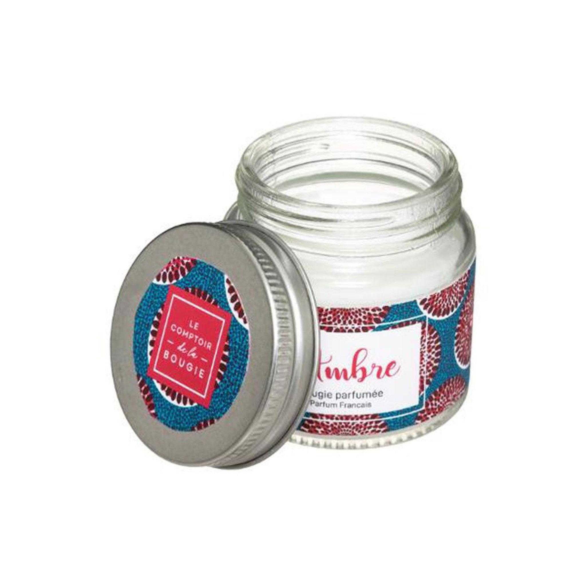 Voir la diapositive 2 : COMPTOIR DE LA BOUGIE Bougie parfumée en verre  bocal  65g ambre