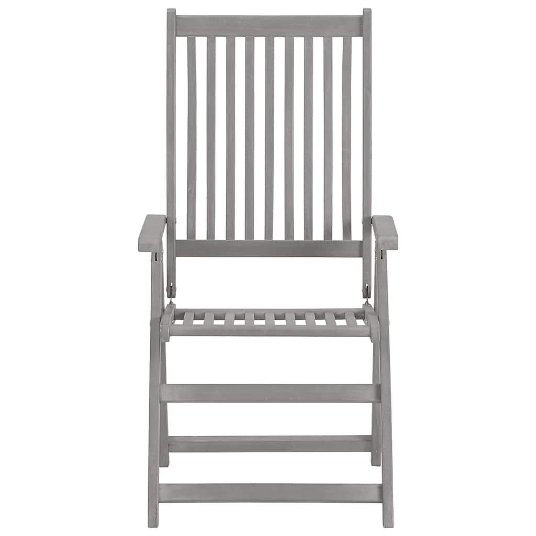 Voir la diapositive 6 : VIDAXL Chaises inclinables de jardin lot de 3 et coussins Bois acacia