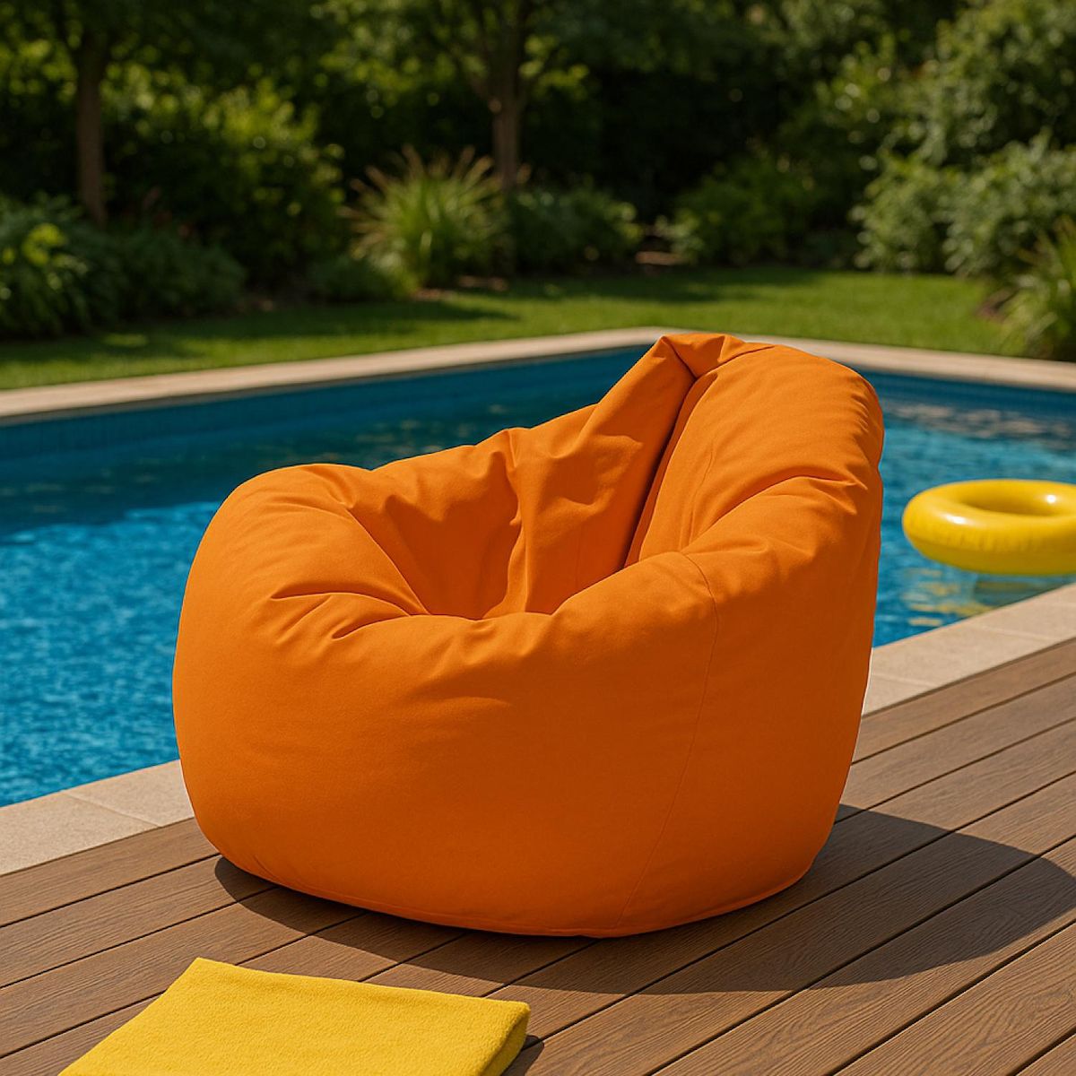 CONCEPT USINE Pouf poire d'extérieur 130x115cm orange OHAU