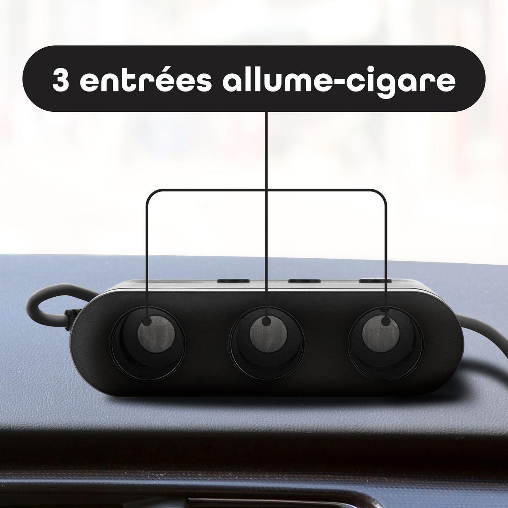 Voir la diapositive 4 : TNB Chargeur allume cigare station de charge 65w 7 en 1  usb-c noir