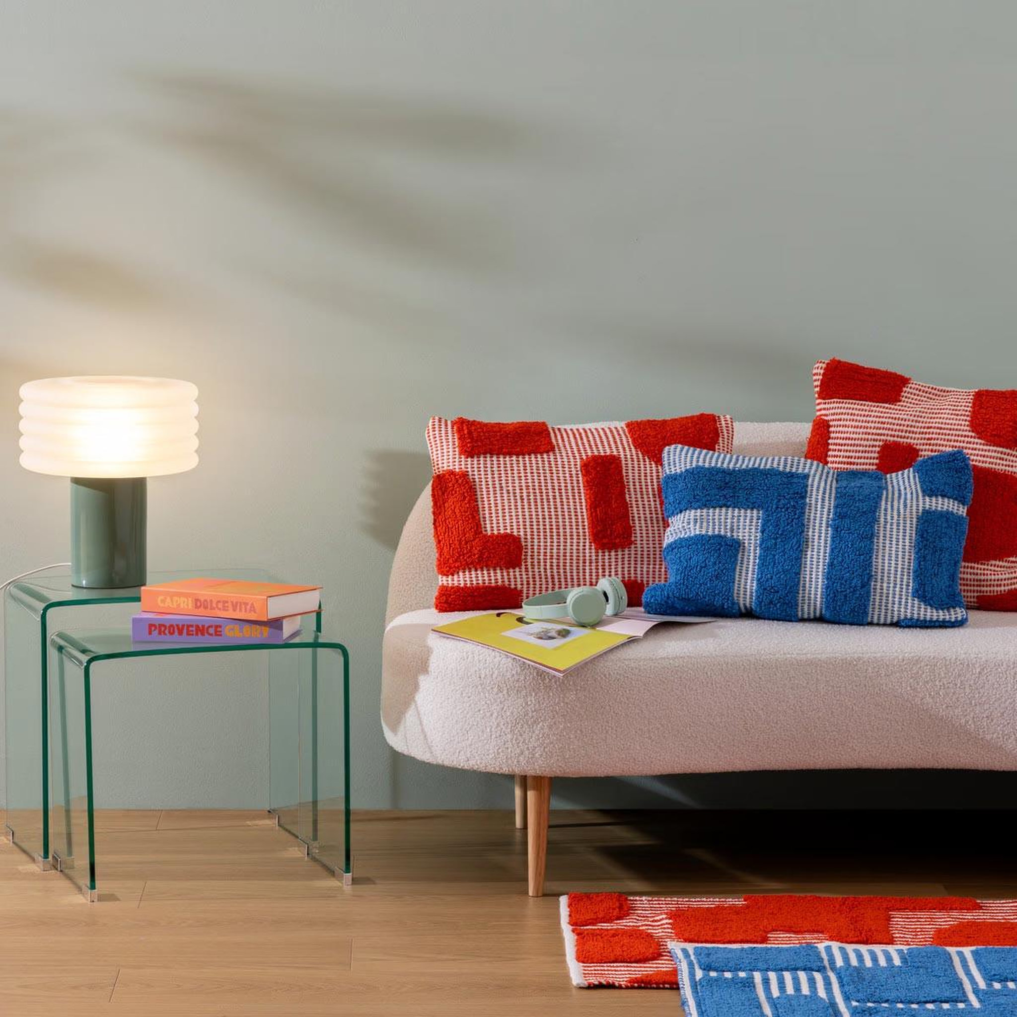Voir la diapositive 6 : ATMOSPHERA Lampe à poser en verre  asti  36cm vert tilleul