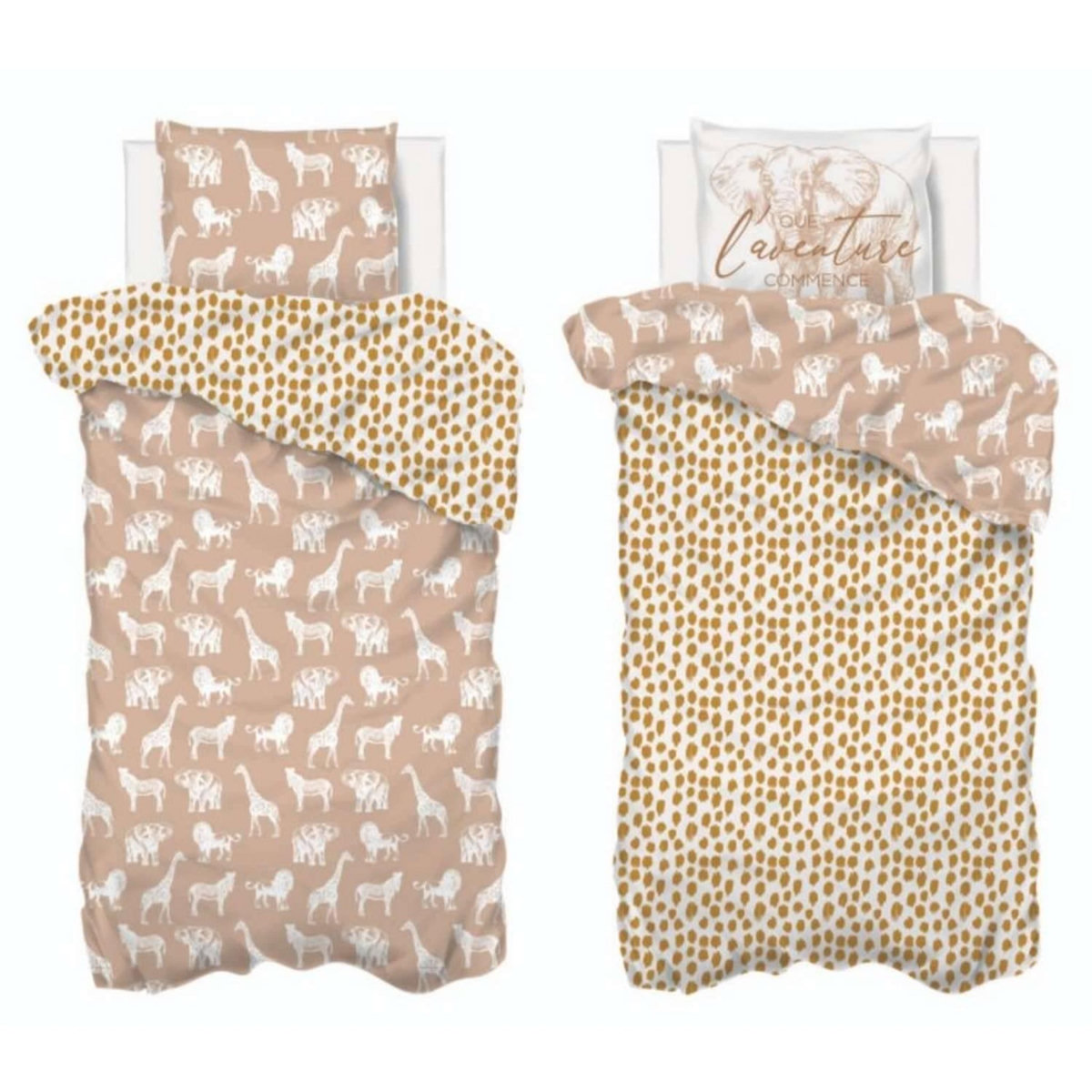 Atmosphera Kids Parure de lit enfant Savane - 100% coton 57 fils - 140 x 200 cm