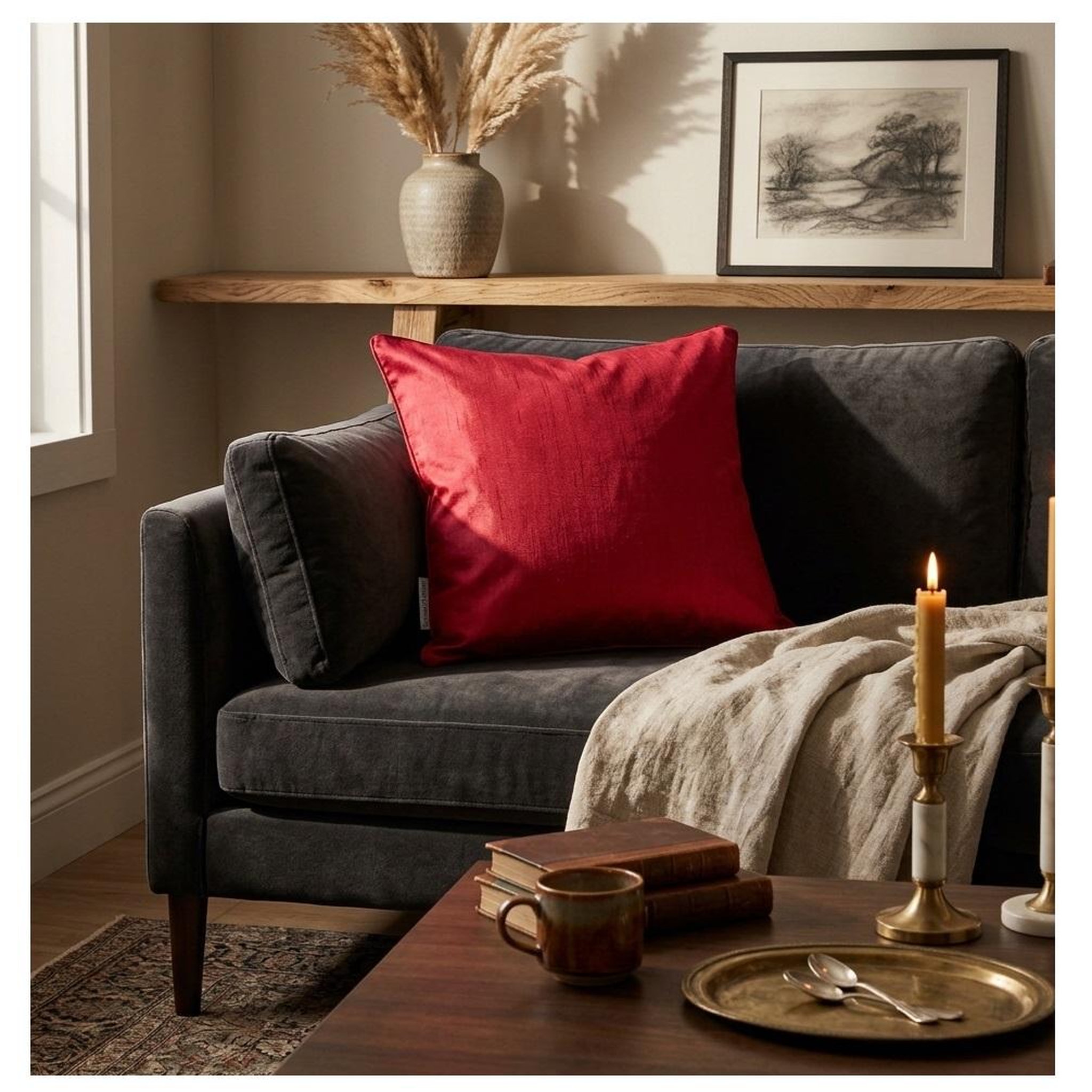 Voir la diapositive 2 : Eden Housse de coussin shantung shana