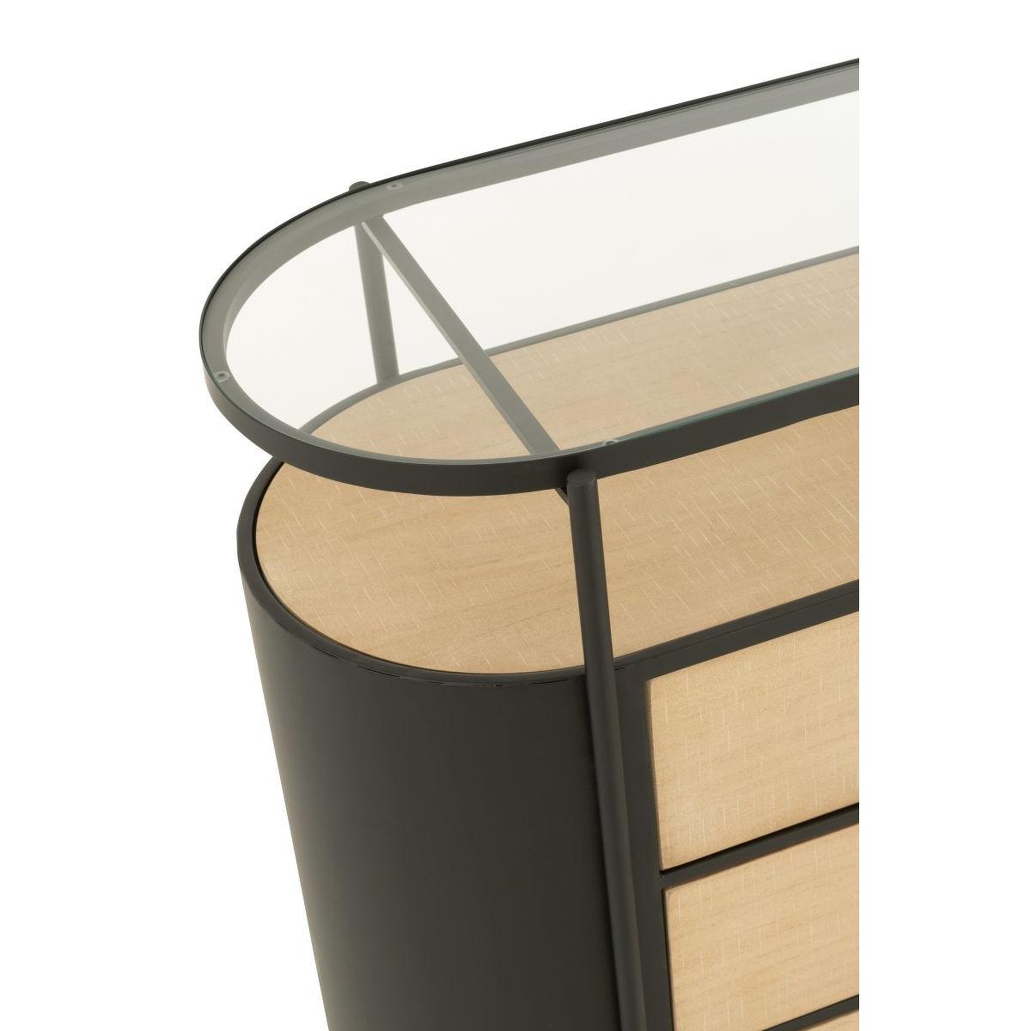 Voir la diapositive 6 : J-LINE Commode 3 tiroirs  bya  80cm naturel