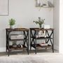 Voir la diapositive 3 : VIDAXL Tables d'appoint 2 pcs Chene fume 40x42x50 cm Bois d'ingenierie