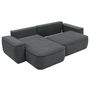 Voir la diapositive 3 : BEST MOBILIER Enma - canapé d'angle réversible 4 places convertible avec coffre en tissu texturé