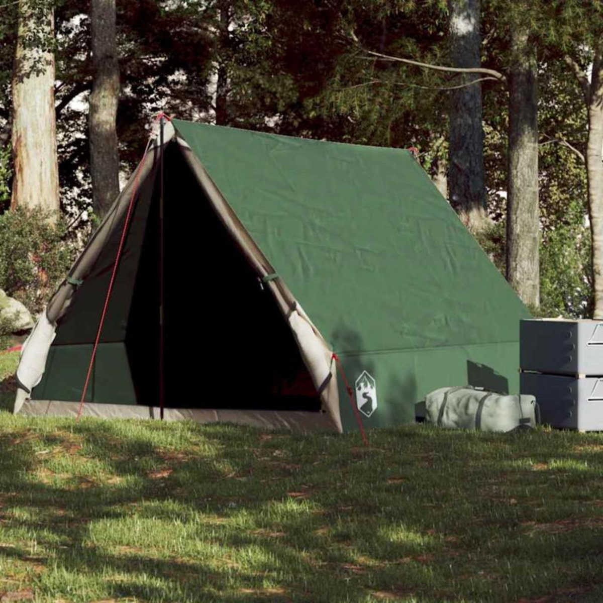 VIDAXL Tente de camping en forme de A 2 personne vert imperméable