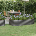 VIDAXL Lit sureleve de jardin Acier enduit de poudre 175x100x36cm gris