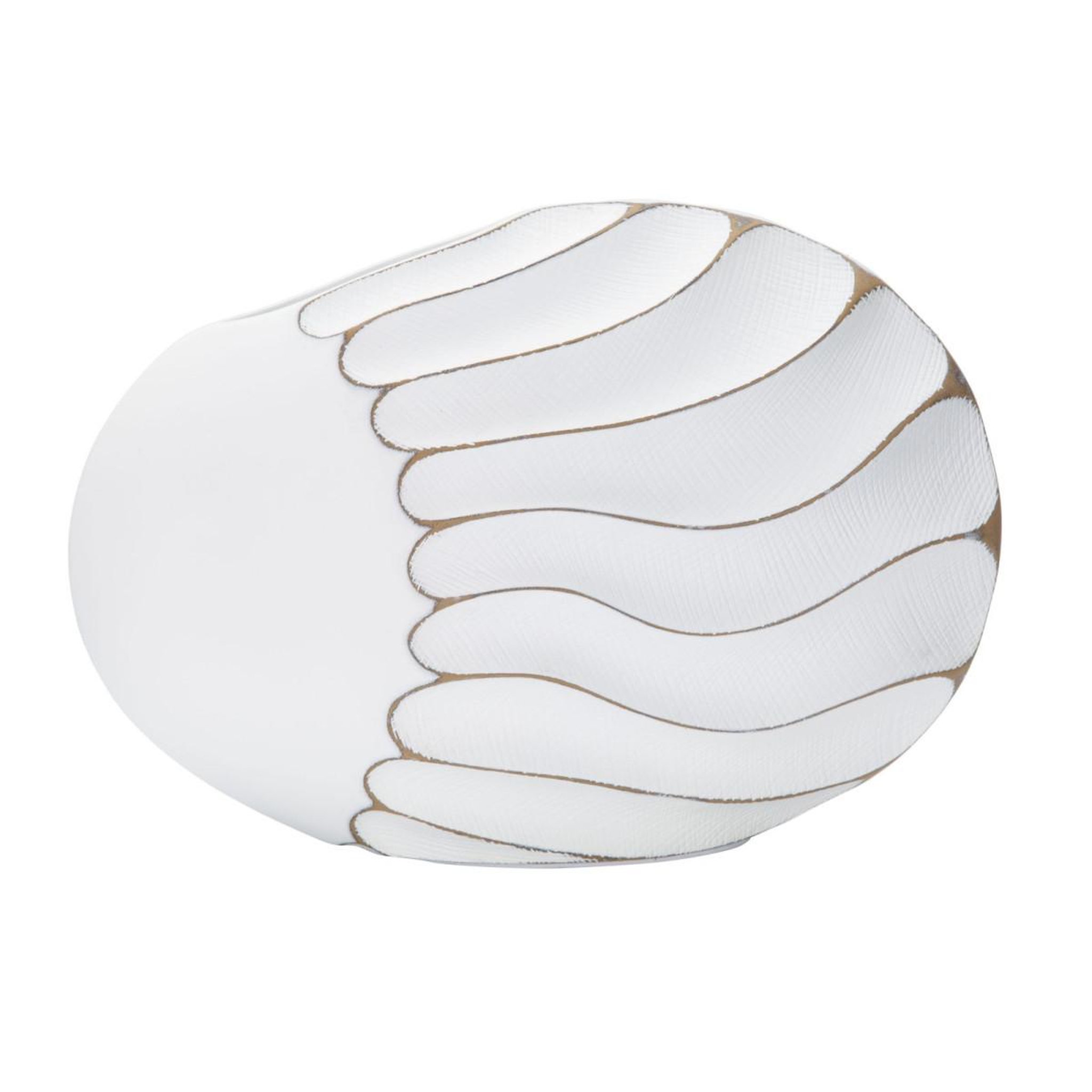 Paris Prix Vase design en relief  lines  34cm blanc