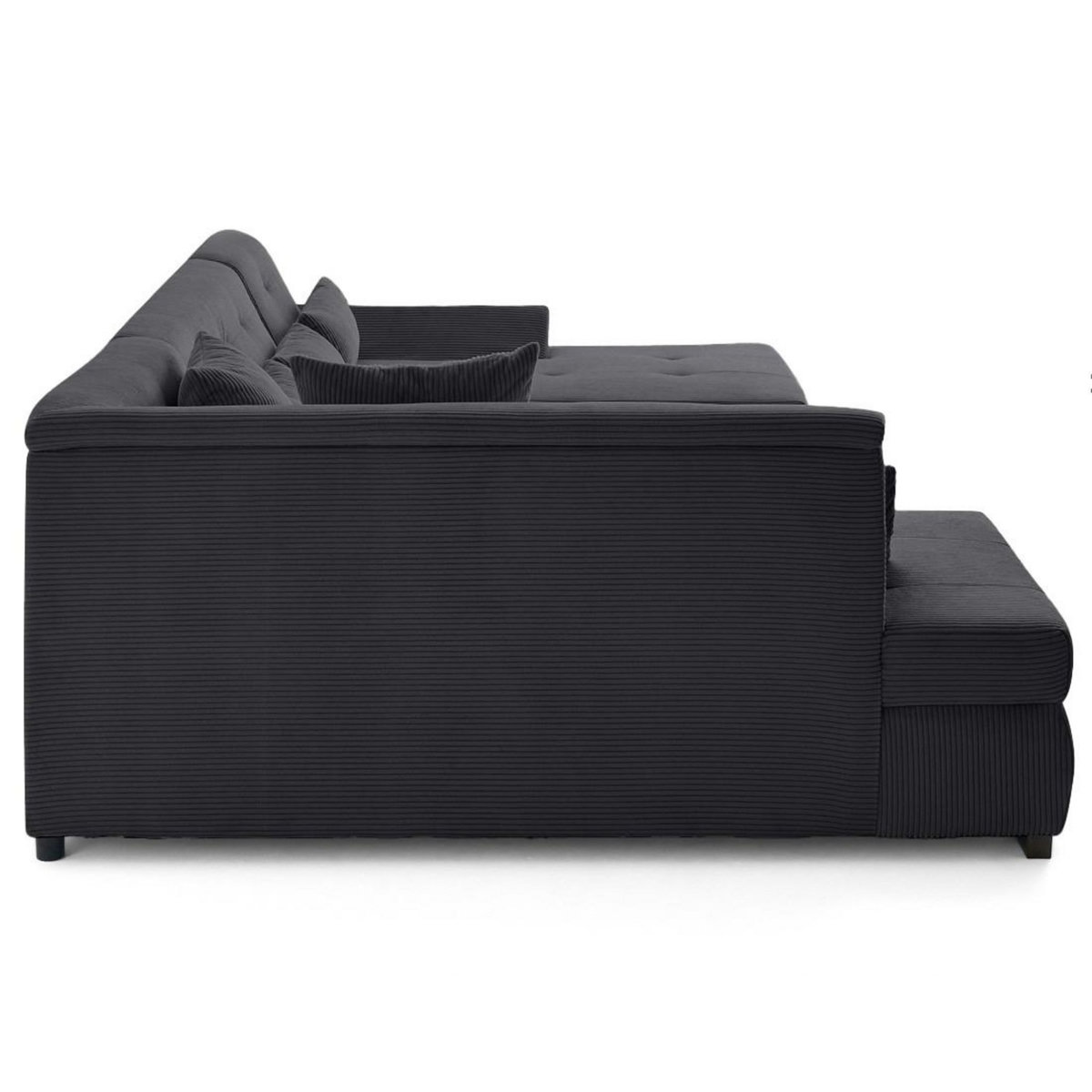 LISA DESIGN Vermont s - canapé panoramique d'angle gauche 7 places en velours côtelé